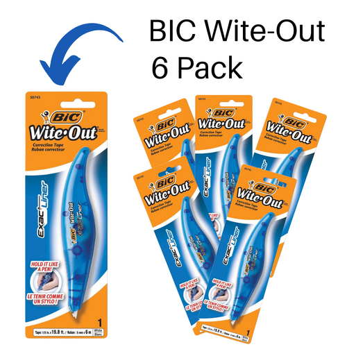 Bic Wite-Out Exact Liner Correction Pen White Out - 6 Pack