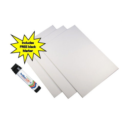 Quill Board 250GSM 510mm X 635mm 100 Pack White - ***PLUS A FREE BLACK MARKER***