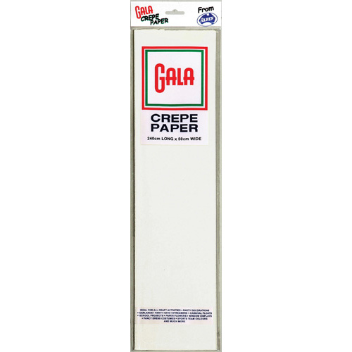Alpen Gala 240 x 50cm Crepe Paper 12 Pack - White