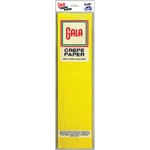 Alpen Gala 240 x 50cm Crepe Paper 12 Pack - Canary Yellow