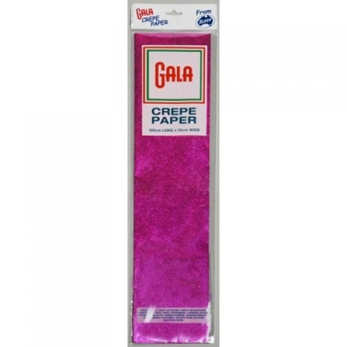 Alpen Gala 100 x 50cm Crepe Paper 6 Pack - Metallic Cerise / Pink