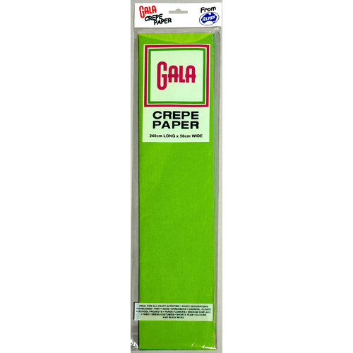 Alpen Gala 240 x 50cm Crepe Paper 12 Pack - Lime Green