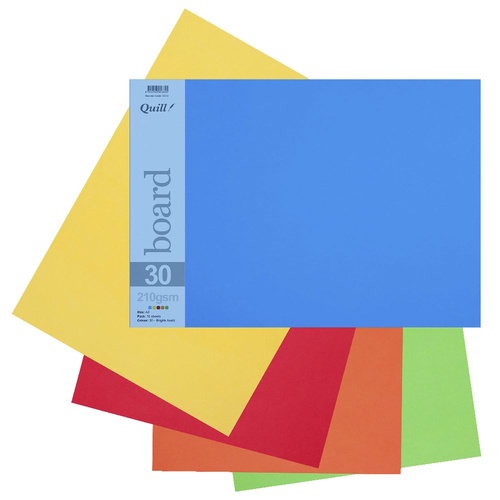 Quill A3 210gsm Board 15 Pack - Bright Assorted - 47214