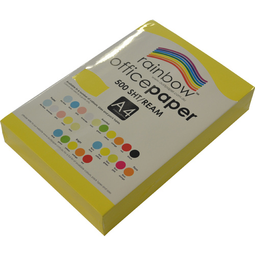Rainbow A4 Copy Paper 80gsm 500 Sheets - Bright Yellow