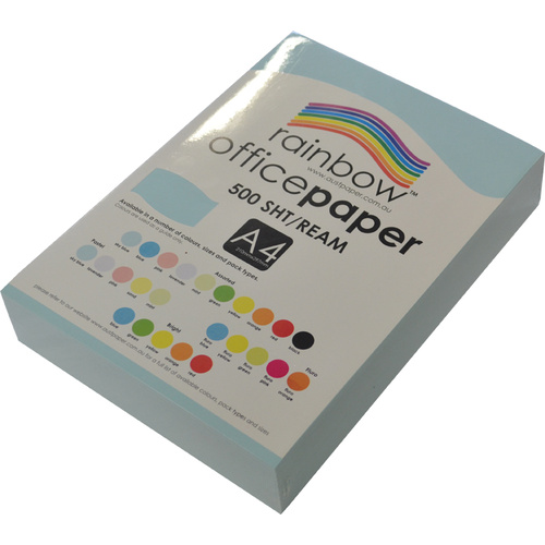 Rainbow A4 Copy Paper 80gsm 500 Sheets - Pastel Sky Blue
