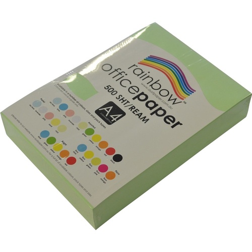 Rainbow A4 Copy Paper 80gsm 500 Sheets - Pastel Mint/Green