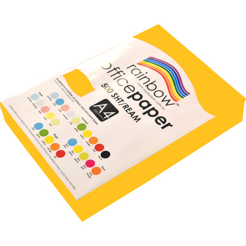Rainbow A4 Copy Paper 80gsm 500 Sheets - Bright Gold
