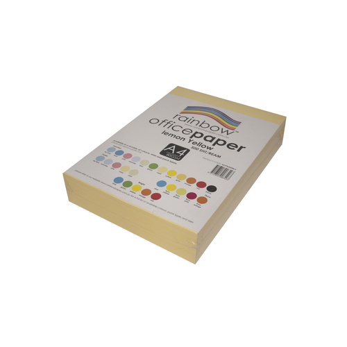 Rainbow A4 Copy Paper 80gsm 500 Sheets - Pastel Lemon/Yellow