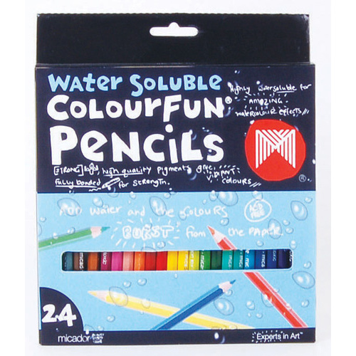 Micador Water Soluable Colourfun Coloured Pencil - 24 Pack