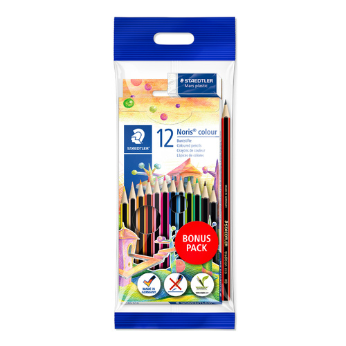 Staedtler Coloured Pencil Set 12 Pack Plus Bonus HB Pencil + Eraser