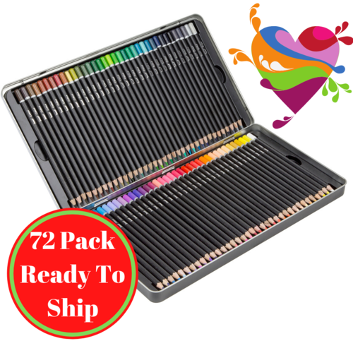 Jasart Premium Coloured Pencils Range In Designer Tin - 72 Pack