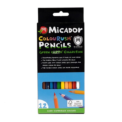 Micador Colourush Coloured Pencils - 12 Pack