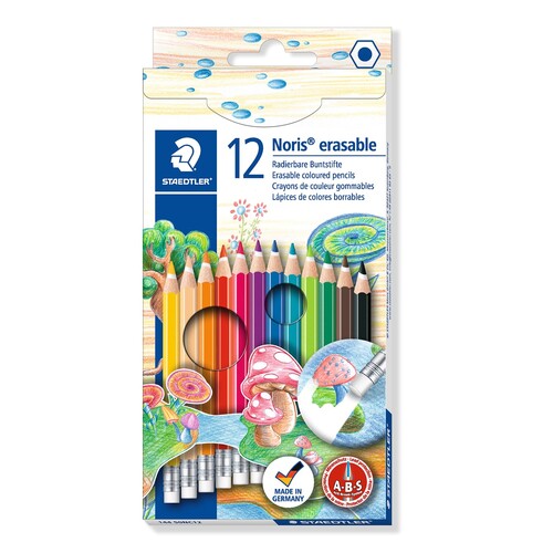 Staedtler Pencil Coloured Noris Club Erasable - 12 Pack