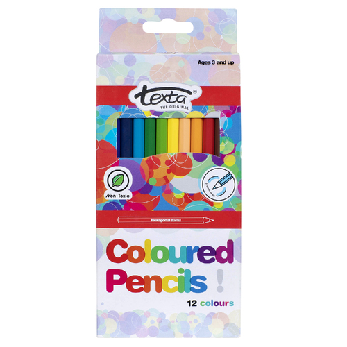 Texta Coloured Pencils Hexagonal - 12 Pack