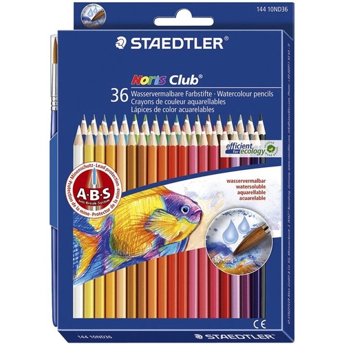 Staedtler Noris Club Aquarell Watercolour Pencils 36 Pack - 144 10ND36