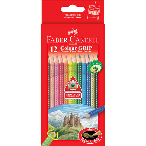 Faber-Castell Dot Grip Triangular Colour Pencils - 12 Pack