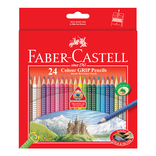 Faber-Castell Dot Grip Triangular Colour Pencils - 24 Pack
