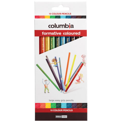 Columbia Formative Coloured Easy Grip Pencils - 10 Pack