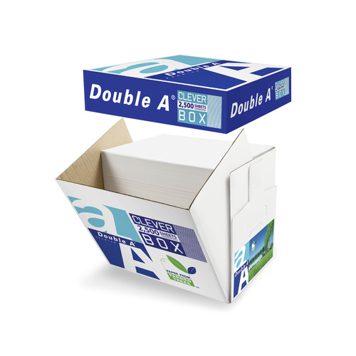 Double A A4 Copy Paper 80gsm 2500 Sheets Cleverbox - White