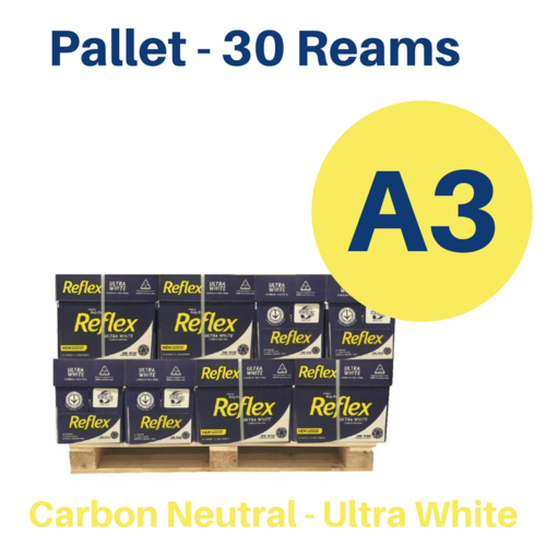 Reflex A3 Copy Paper 80gsm 500 Sheets Carton 30 Reams (1/2 Pallet) Carbon Neutral - Ultra White