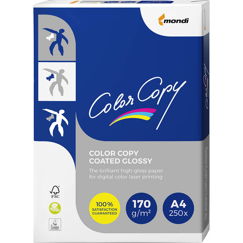 Color Copy A4 Gloss Copy Paper 170gsm 250 Sheets - White