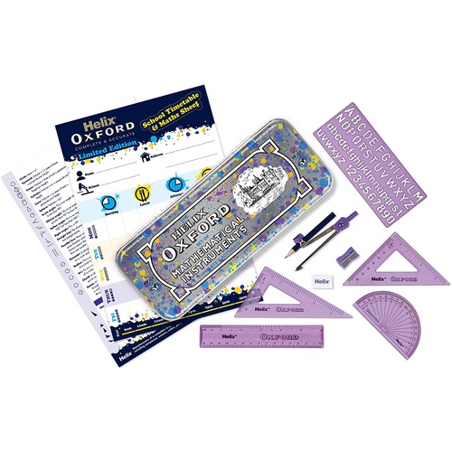 Helix Oxford Maths Set Splash International 9 Piece Limited Edition - Purple