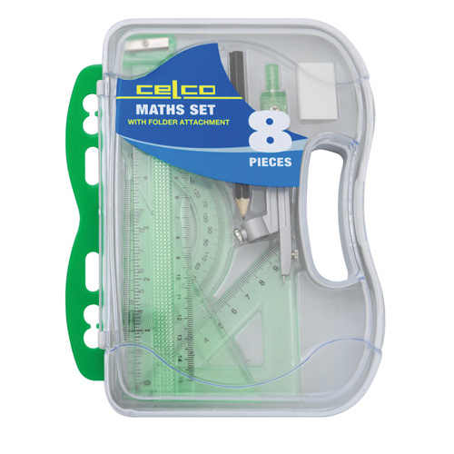 Celco Maths Set Flash Angle - 8 Piece With Cool Case And Folder Attachment