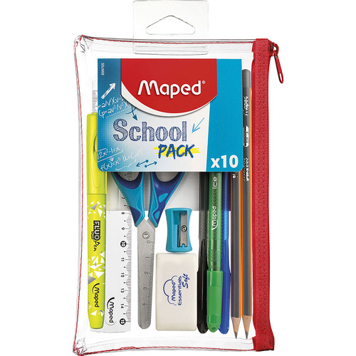 Maped Student School Kit Pencil Case 10 Pieces - Transparent