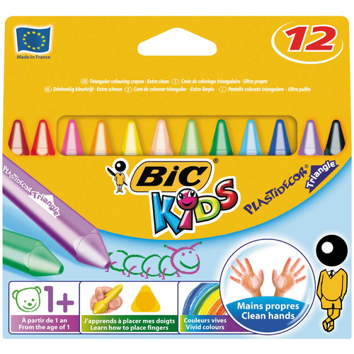 Bic Crayons Kids Plastidecor Triangular - 12 Pack
