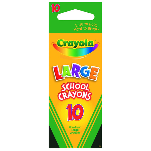 Crayola Large School Coloured Crayons - 10 Pack
