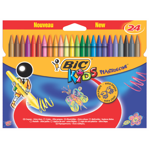 BIC Kids Plastidecor Colouring Crayons - 24 Pack