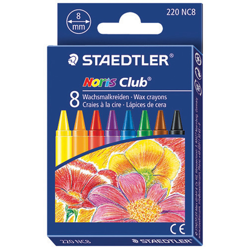 Staedtler Crayons Noris Club Waterproof Wax Pack 8