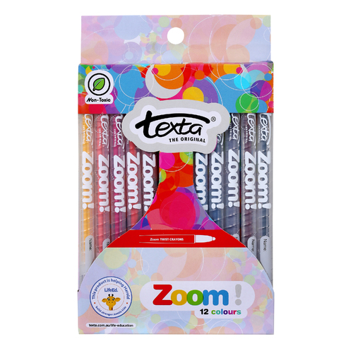 Texta Crayons Zoom Twist Assorted - Pack 12