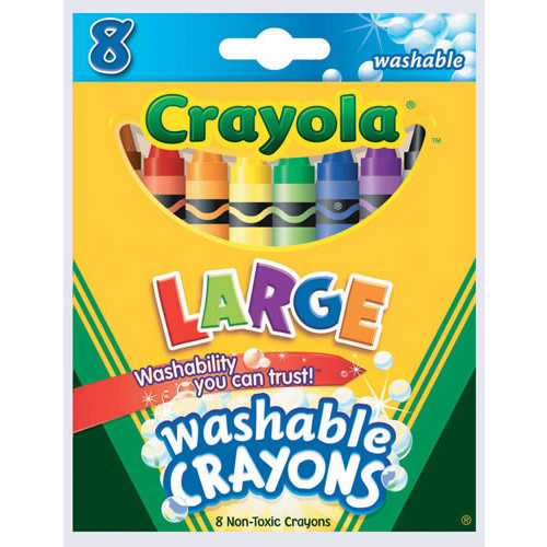 Crayola Large Washable Coloured Crayons - 8 Pack