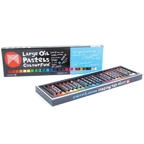 Micador Large Water Soluble Colour Oil Pastels OPML24WS - 24 Pack