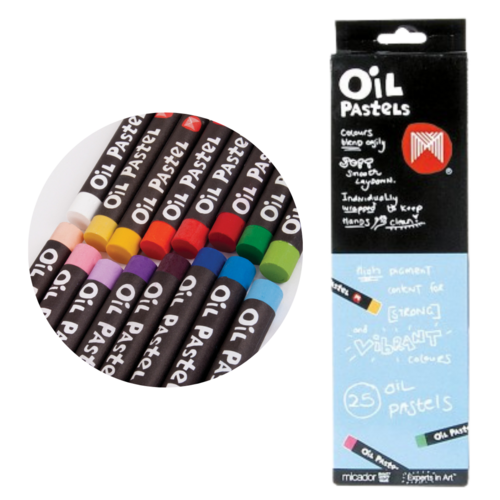Micador Crayons Oil Pastels Small OPM225 - 25 Pack