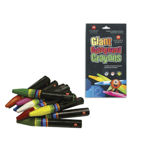 Micador Crayons Giant Octagonal - Box 12
