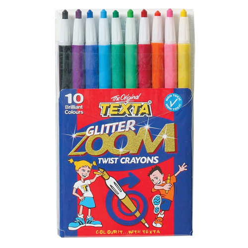 Texta Crayons Zoom Twist Glitter - Pack 10
