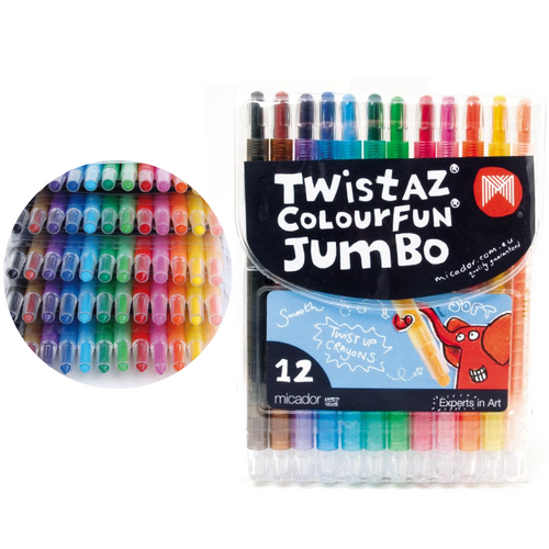 Micador Crayons Twistaz Colourfun Jumbo - 12 Pack