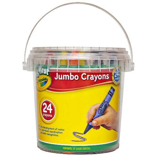 Crayola My First Jumbo Coloured Crayons - 24 Pack Bucket