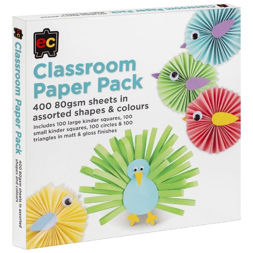 EC Classroom Paper Assorted Shapes and Colours - 400 Pack