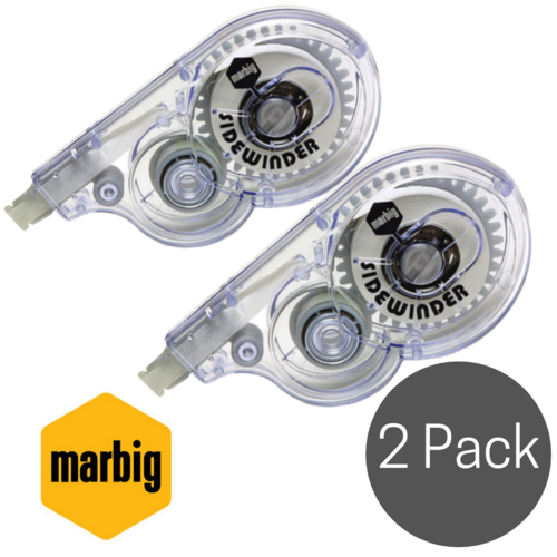 Marbig Correction Tape Sidewinder 8m x 5mm - 2 Pack
