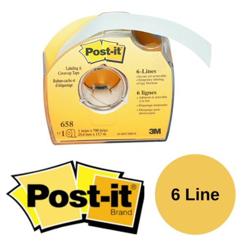 Post It Correction Tape and Cover Up Tape  3M 658 - 6 Line