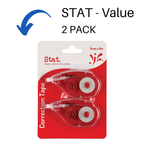 Stat Wite-Out Correction Tape 5mm x 8m 48024 - 2 Pack