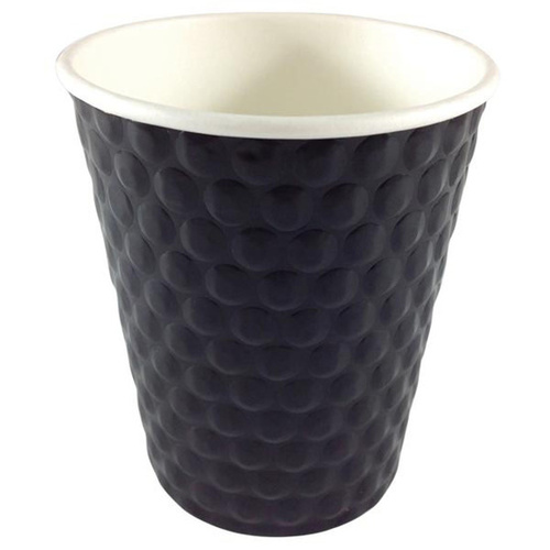 Disposable Paper Coffee Cups 335ml/12oz Double Wall Black - 500 Pack