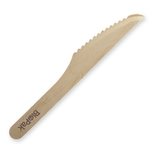 BioPak 16cm Coated Wood Knife - 100 Pack