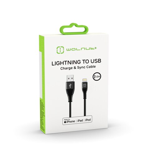 Lightning to USB Charge & Sync Cable 1.2m - Black