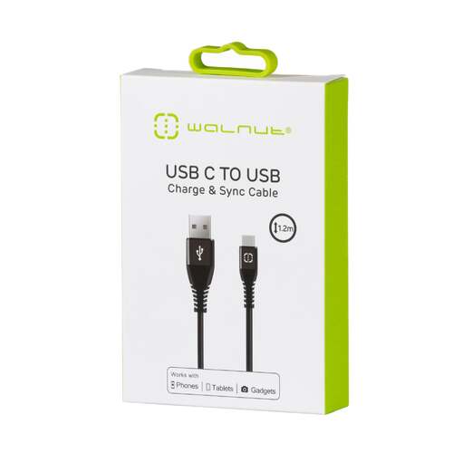USB C to USB Charge & Sync Cable 1.2M - Black