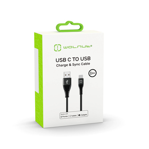 USB C To USB Charge & Sync Cable 2M - Black