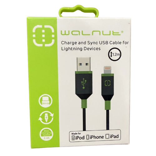 Lightning to USB Charge & Sync Cable 1.2m - Black